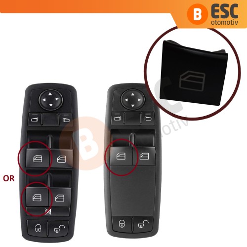 Mercedes A W169 B W245 İçin Sol Cam Sürücü Kumanda Düğme Kapağı 1698206410