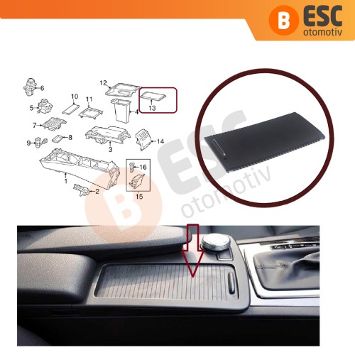 Mercedes W204 E W207 W212 için Orta Konsol Bardak Tutucu Sürgü Panjur Kapağı 20468047089051