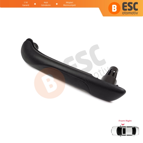 Renault Kangoo MK2 Citan W415 NV250 2007-2021 8200548972 İçin Sağ Ön İç Kapı Çekme Kolçak Tutamak Siyah 