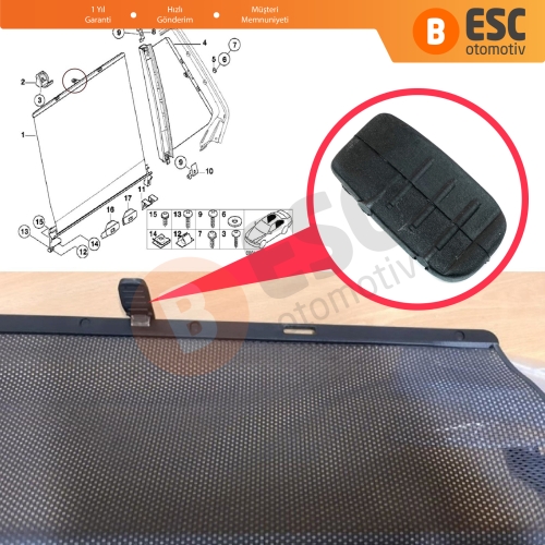 BMW E39 M5 İçin Arka Sağ veya Sol Kapı Cam Yan Perde Tutucu Klips Braketi