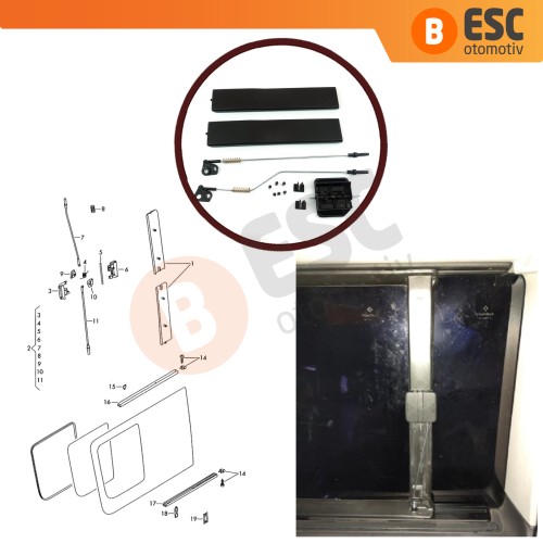 Mercedes Sprinter VW Crafter İçin Sürgülü Cam Seti 2E1847733