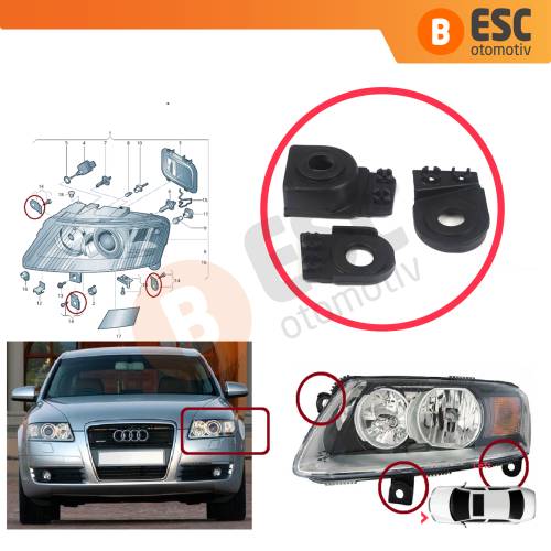 Audi A6 C6 S6 RS6 Avant Quattro Allroad 2004-2011 4F0998121 İçin Sol Ön Taraf Far Tamir Seti 