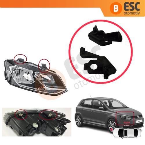 VW Polo MK5 6R 6C 61 2009-2016 6R0998226 İçin Sağ Ön Far Ayak Tamir Seti 