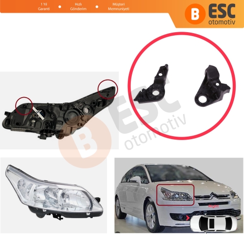 Citroen C4 MK1 LC Coupe MK1 THE 2004-2010 621284 İçin Sağ Ön Taraf Far Tamir Seti 