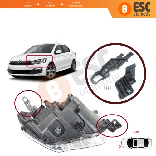 Citroen C-Elysee 2012-2017 9675140080 İçin Sol Ön Far Ayak Tamir Seti 