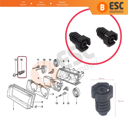 BMW 3 E36 6 E63 E64 Z3 63121387026 için 2 Adet Ön Far Ayar Vida Somun Klipsi