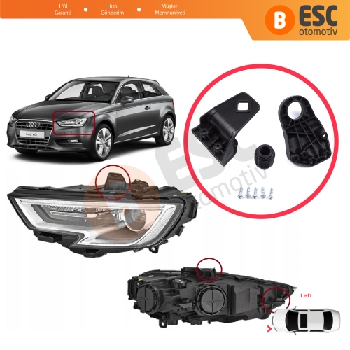 Audi A3 S3 MK3 8V 2012-2020 8V0998121 İçin Sol Ön Far Tamir Seti