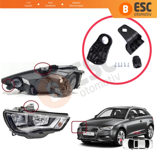 Audi A3 S3 MK3 8V 2012-2020 8V0998122 İçin Sağ Ön Far Tamir Seti