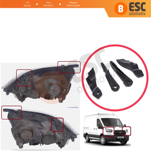 Ford Transit MK8 V363 2013-2024 BK31-13W030-BG BK31-13W029-BG İçin Sağ Sol Ön Far Ayak Tamir Seti