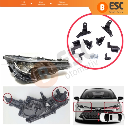 Toyota Corolla MK12 E21 EA1 EH1 2019-On 81170-02T30 81130-02T30 İçin Sağ Sol Ön Far Ayak Tamir Seti