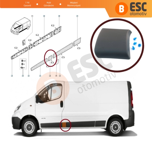 Renault Trafic MK2 Vivaro Primastar İçin Sol Orta Direk Kaplaması 93852553