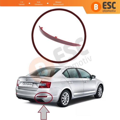 Skoda Octavia 2012-2016 4-Kapı Liftback Sedan için Arka Tampon Reflektörü SAĞ 5E5945106 5E9945106