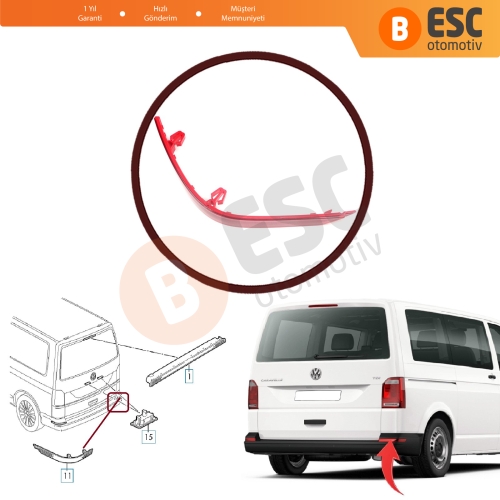 VW Transporter T6 T7 2016 ON için Arka Tampon Reflektörü SAĞ 7E0945106E