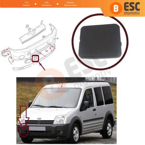 Ford Transit Tourneo Connect 2002-2006 için Ön Tampon SAĞ Çeki Demir Kapağı 4447723 ASTARLI