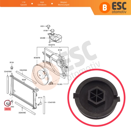 Ford Fiesta MK5 JH JD Fusion JU 2002-2012 İçin Radyatör Soğutma Panel Alt Somun Kapağı