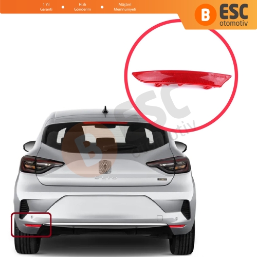 Renault Clio MK5 BF B7 2019-On 265651206R için Sol Arka Tampon Reflektörü