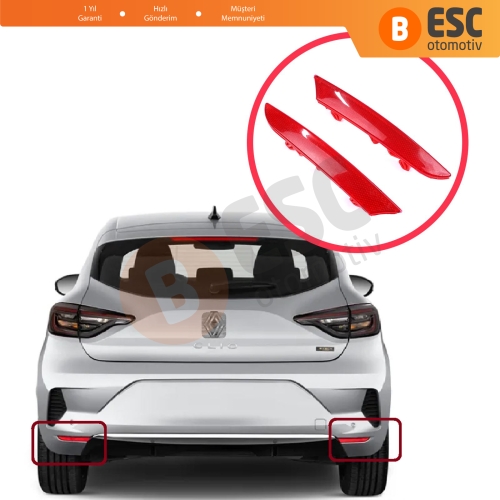 Renault Clio MK5 BF B7 2019-On 265602442R 265651206R için Sağ Sol Arka Tampon Reflektörü