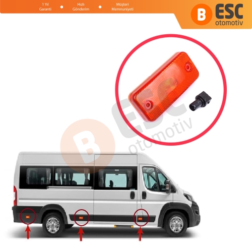 Fiat Ducato 250 Jumper Boxer Daily Relay 2006-2024 6303.A1 İçin 1 Adet Amber Renk Yan Bant Kapı Çamurluk Sinyali