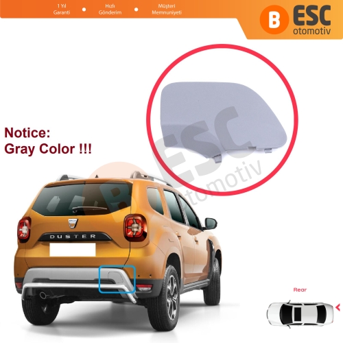 Renault Dacia Duster MK2 HM 2017-2023 511655594R için Arka Tampon Çeki Demiri Kapağı Gri