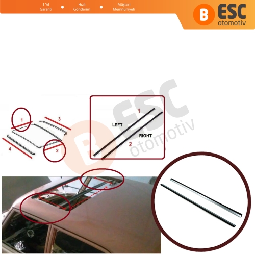 Mercedes W123 S123 C123 W126 W108 W109 W110 W112 W114 W115 İçin Sunroof Yan Fırça Fitil Conta Takımı 1087820198