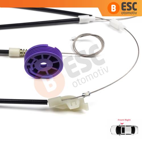 VW Golf MK3 1H1 1H5 1991-1998 5-Kapı Vento Jetta A3 1H2 1992-1999 1H0837462A İçin Elektrikli Ön Sağ Kapı Cam Kriko Tamir Seti