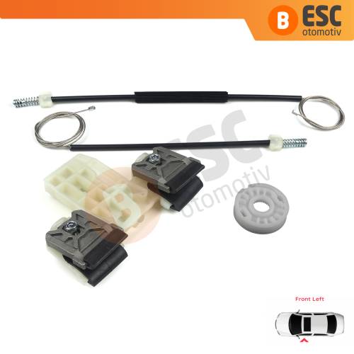 Skoda Fabia MK2 5J MG 542 545 2006-2014 5-Kapı 5J1837401 İçin Elektrikli Ön Sol Cam Kriko Tamir Seti