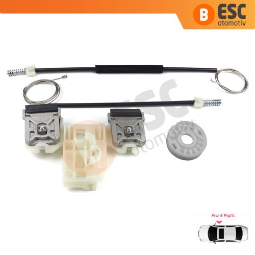 Skoda Fabia MK2 5J MG 542 545 2006-2014 5-Kapı 5J1837402 İçin Elektrikli Ön Sağ Cam Kriko Tamir Seti