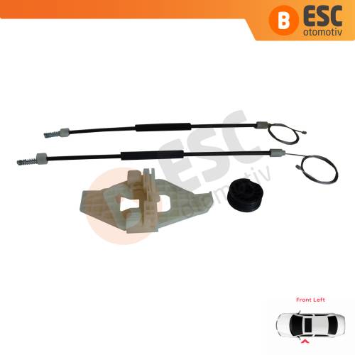 Citroen C Elysee Peugeot 301 İçin Ön Sol Cam Kriko Set 9674412480